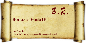 Boruzs Rudolf névjegykártya